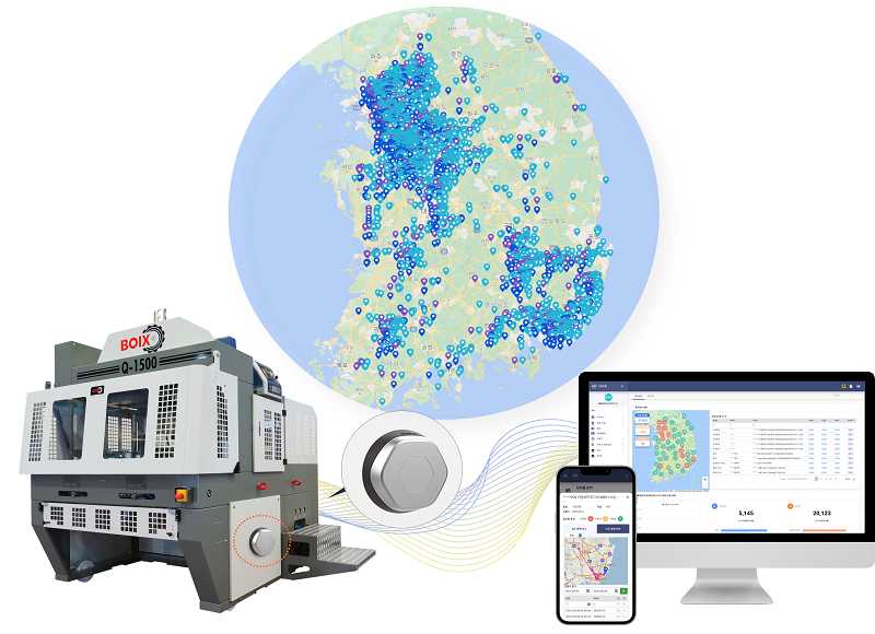 사진 : 씨앤테크의 IoT 디바이스 및 플랫폼, 담보물 관리 현황(지도) / ㈜씨앤테크 제공