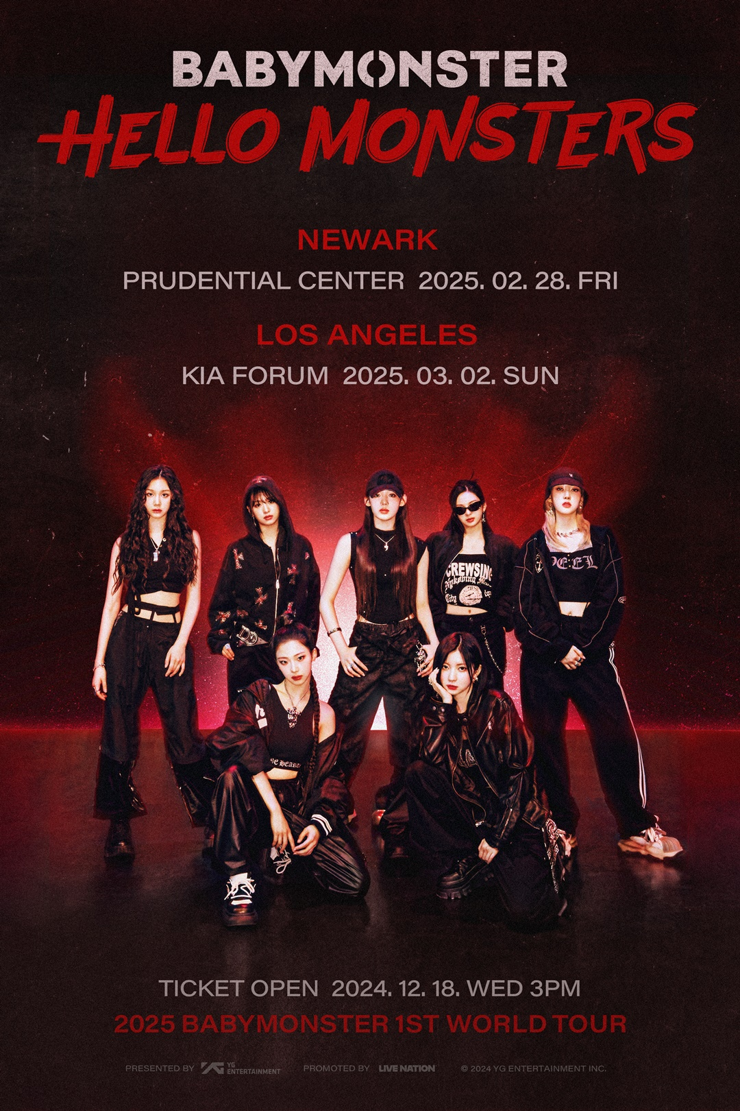 베이비몬스터, 북미 진출 신호탄…미주투어 일정 공개