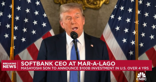(상보) 손정의, 트럼프에 4년 내 1000억달러 대미 투자 약속