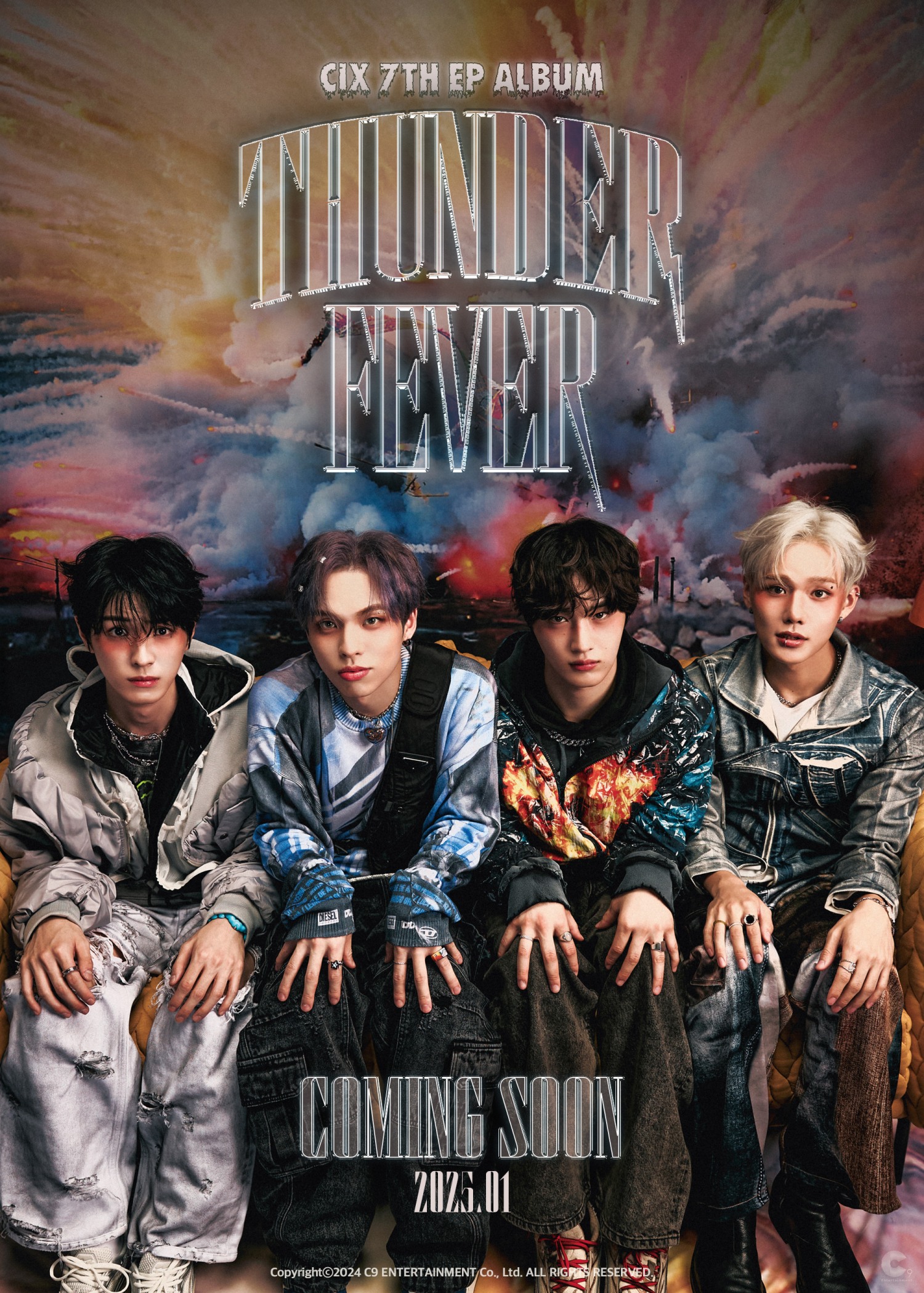 CIX, 내달 4인 체제 첫 컴백 확정…7th EP 'THUNDER FEVER' 발매