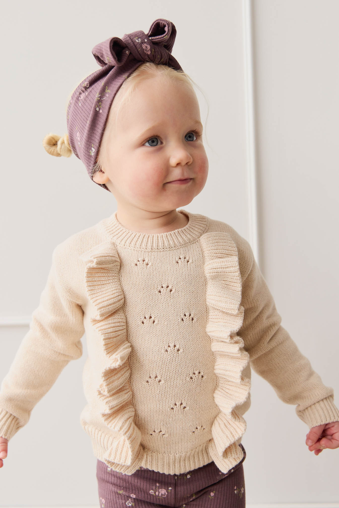 제이미케이 아동용 발렌티아 니트 - 라이트 오트밀 말레