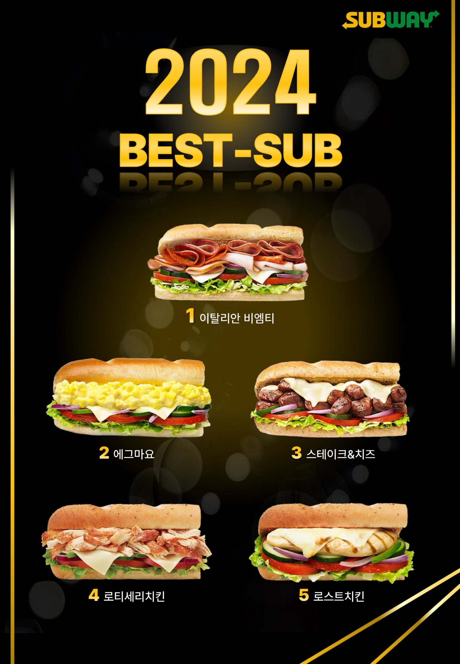 써브웨이, ‘2024 베스트 5’ 공개