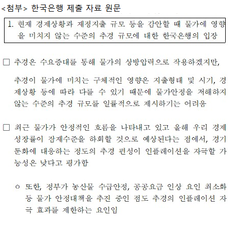 조국 차규근 "한은, 인플레 자극 않을 정도 추경 필요 입장...내란회복지원금 30만원 포함 20조 이상 추경 필요"