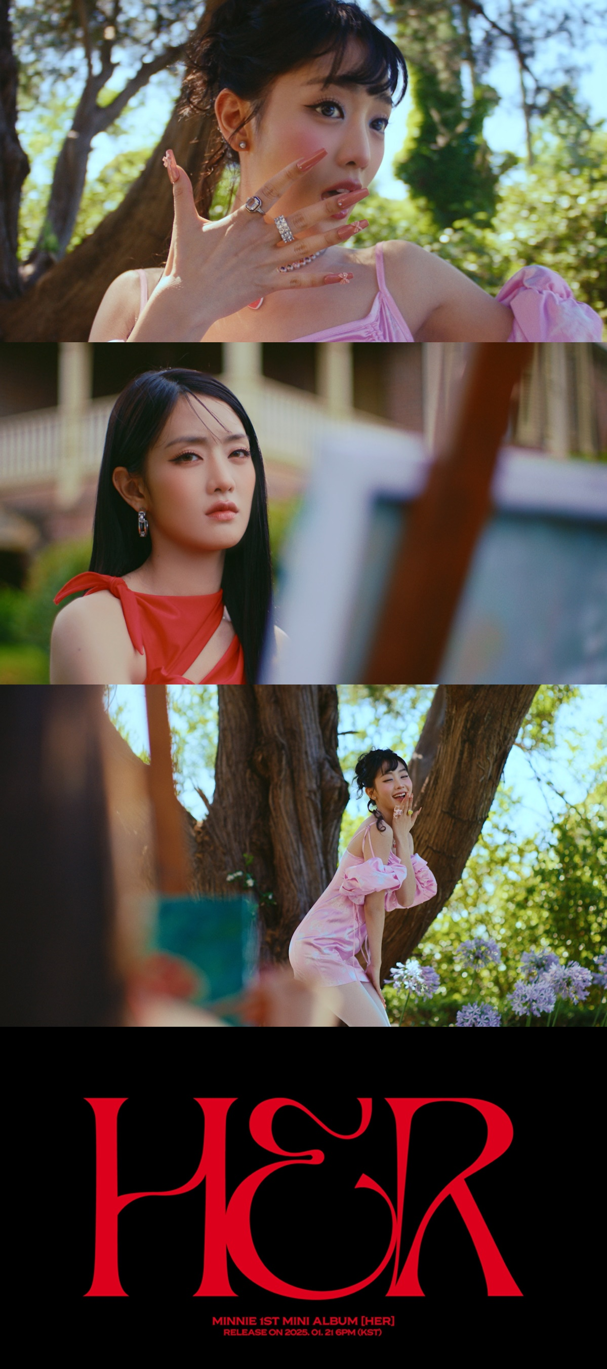 (여자)아이들 민니, 첫 솔로 타이틀곡 'HER' 뮤직비디오 티저 공개…1인 2역 '궁금증 자극'