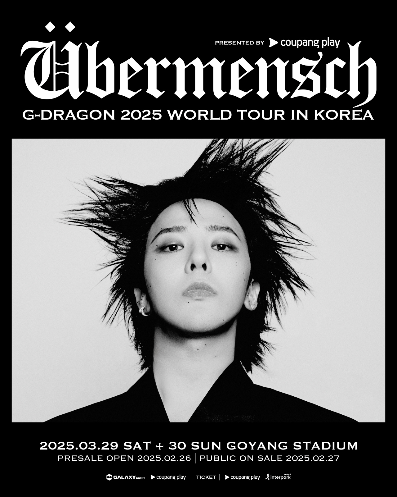 지드래곤, 2025 WORLD TOUR ‘Übermensch’ 3월 국내서 첫 포문