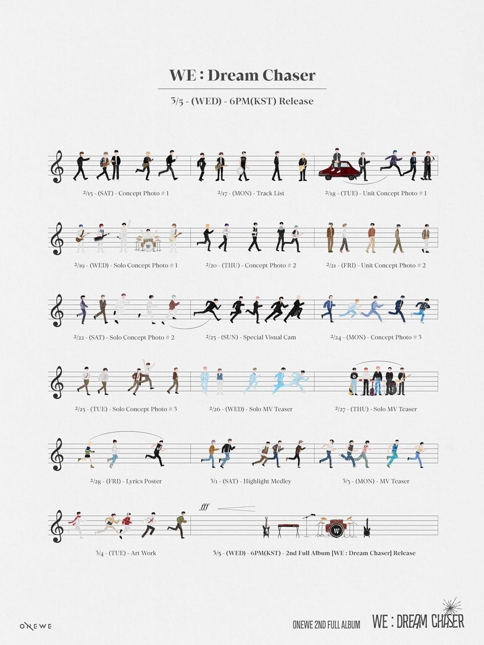 원위, 정규 2집 스케줄 플랜 공개…'센스 넘치는' 악보 콘셉트