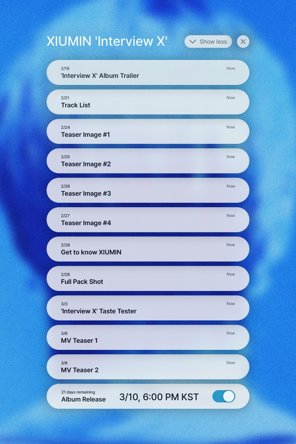 시우민, 미니 2집 프로모션 스케줄러 공개 ‘기대감 UP’