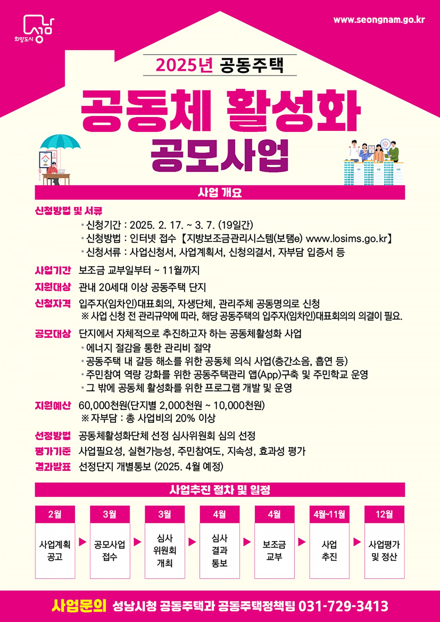 공동주택 공동체 활성화 공모사업 홍보 포스타