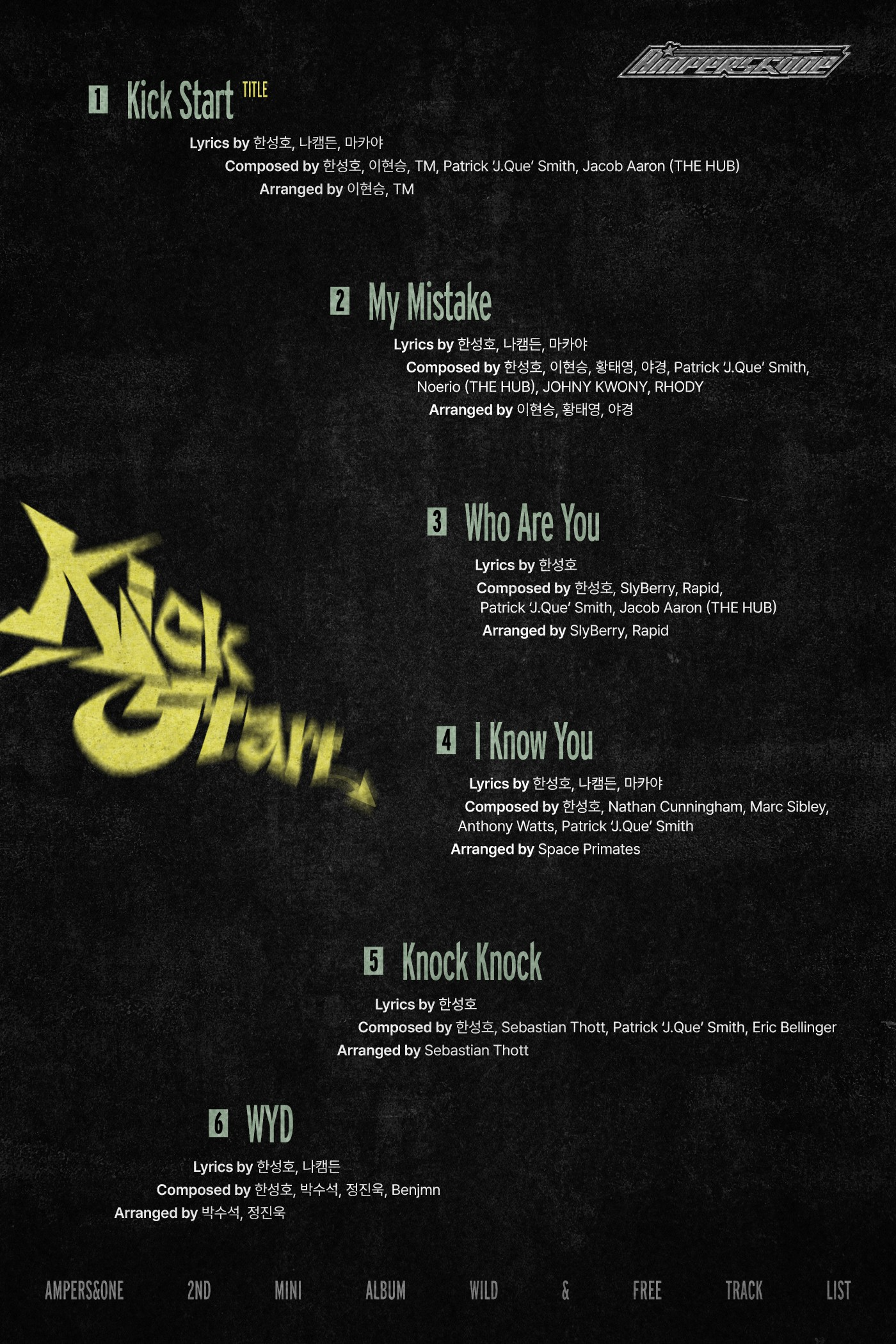 앰퍼샌드원, 미니 2집 트랙리스트 공개…타이틀곡은 ‘Kick Start’