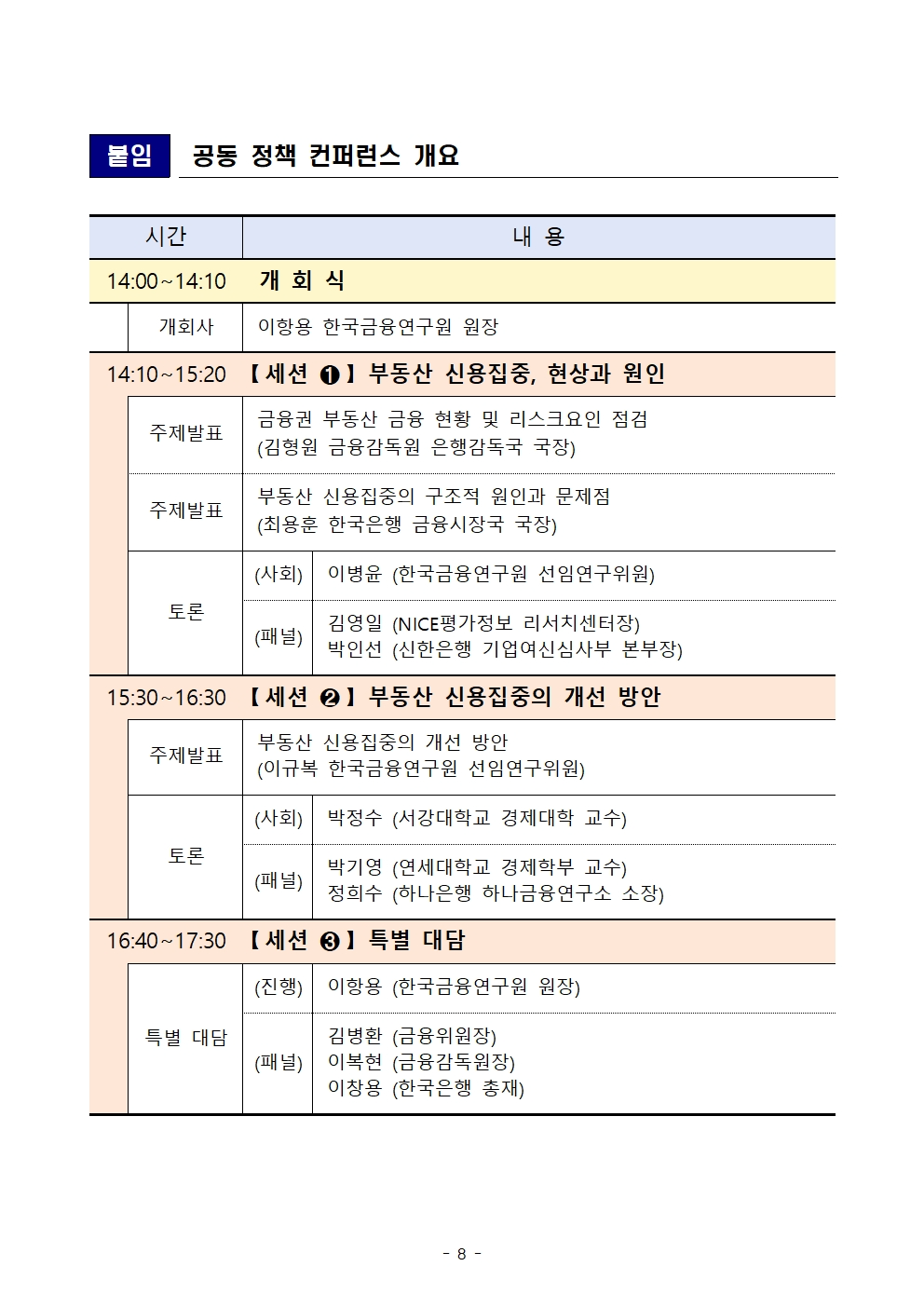 한국은행·한국금융연구원, 부동산 신용집중 개선 위한 정책 컨퍼런스 개최