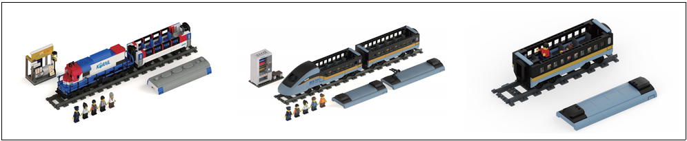 3일부터 판매하는 ‘NEW 무궁화호(좌, 판매가격 48,000원)’,‘KTX-청룡(가운데, 판매가격 48,000원)’, ‘KTX-청룡 객차(우, 판매가격 25,000원)’모습