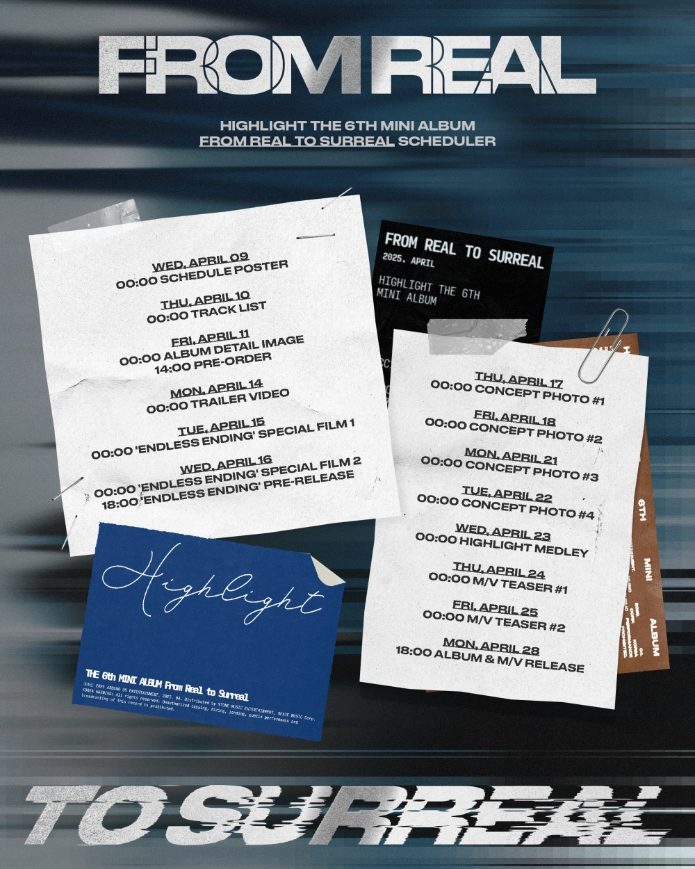 하이라이트, 28일 미니 6집 발매 확정…16일 ‘없는 엔딩’ 선공개