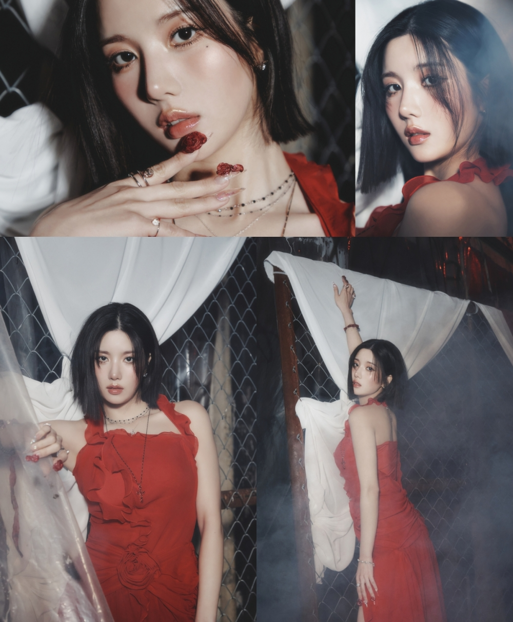 권은비, ‘Hello Stranger’ 네 번째 콘셉트 포토 공개…‘레드 드레스+단발머리’ 치명 여신 자태