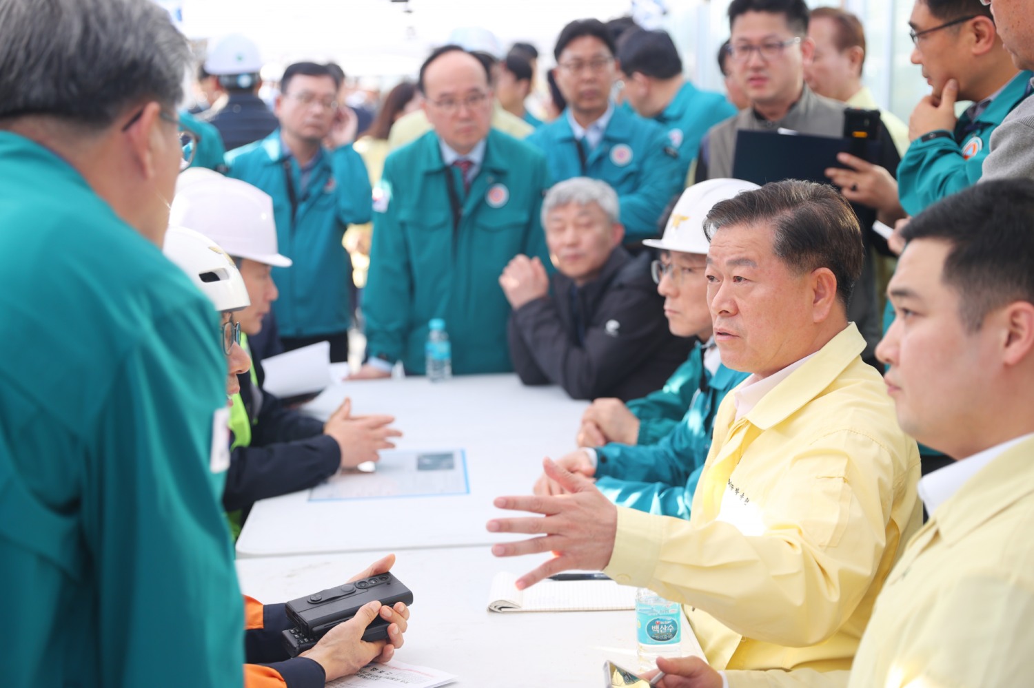 박승원 광명시장 신안산선 공사장 붕괴 현장 대책회의
