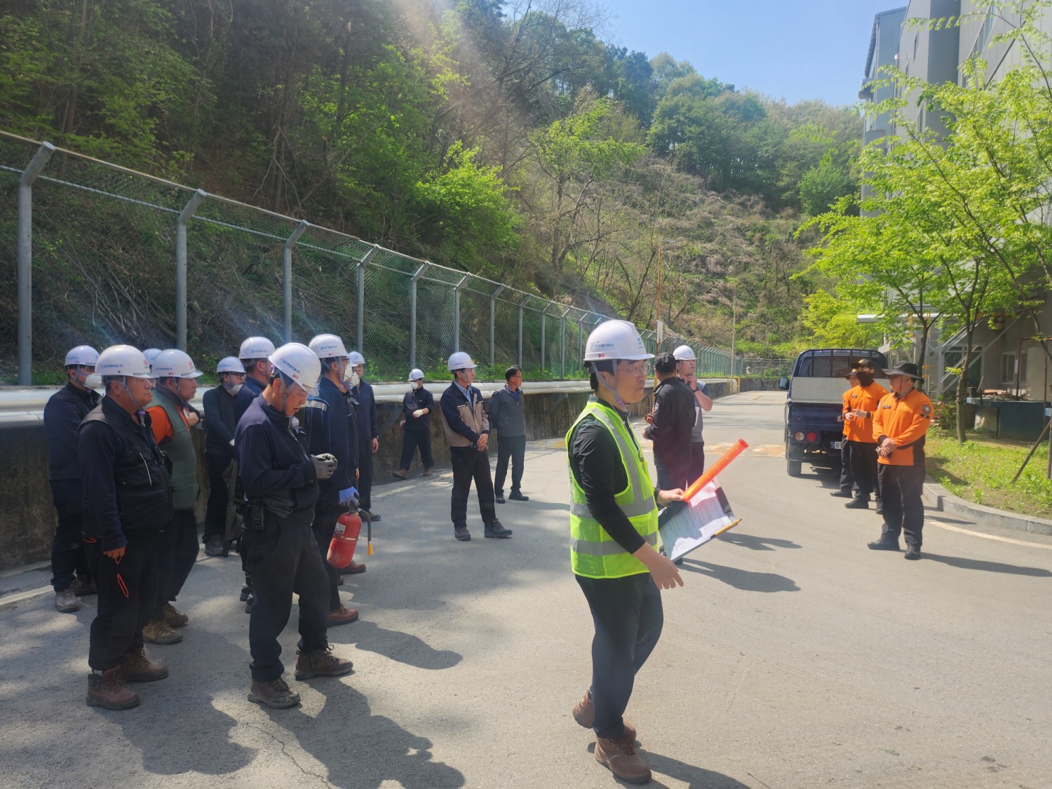 용인환경센터의 화재 발생 합동 소방 훈련