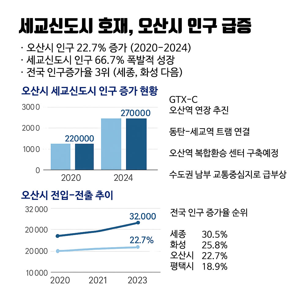 오산시, 4년 만에 5만 명 인구 증가…수도권 3위 성장률