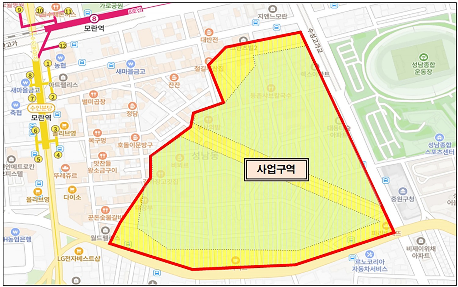 소규모 점포 창업 지원 사업구역