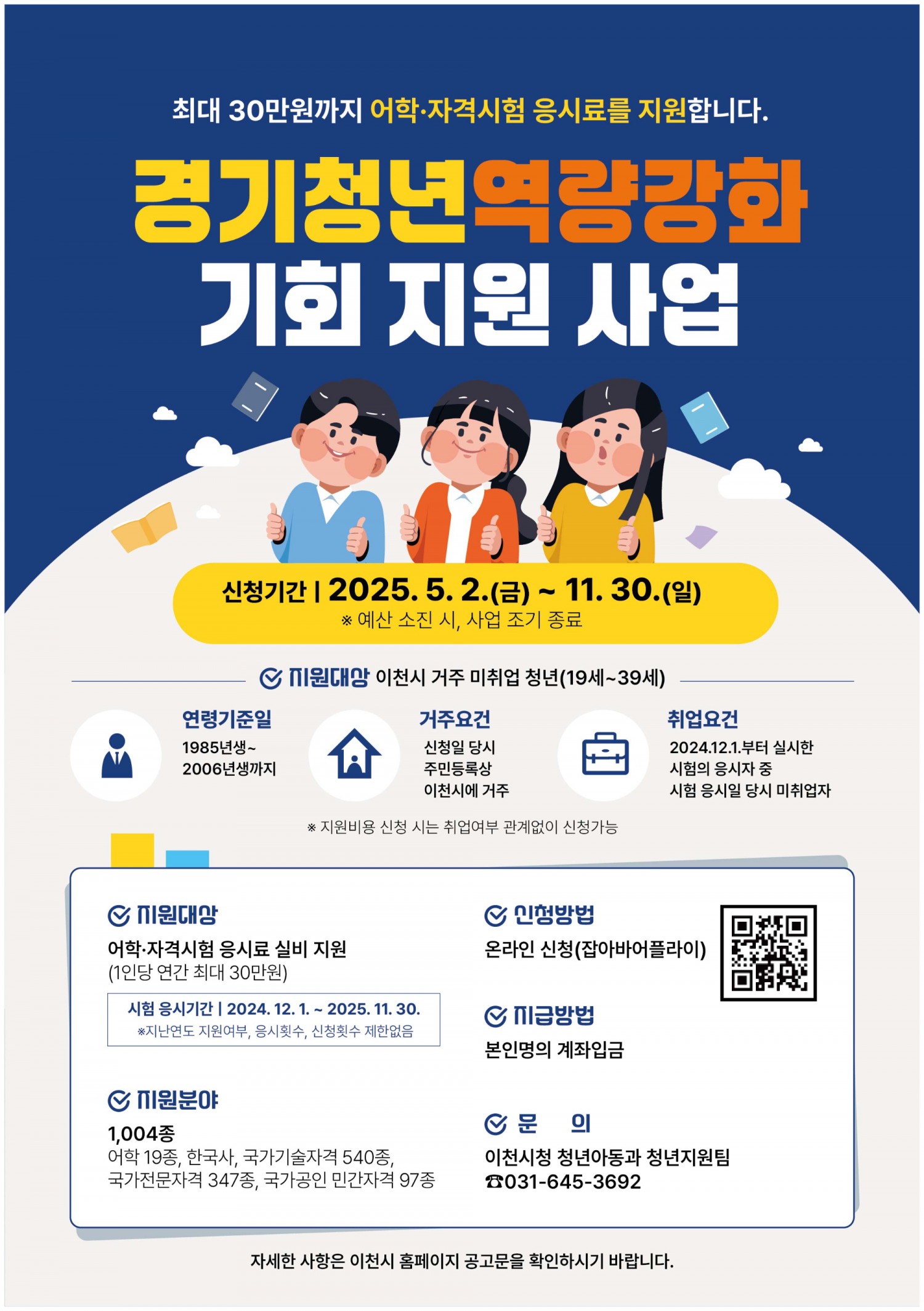 경기청년 역량강화 기회 지원사업 포스터