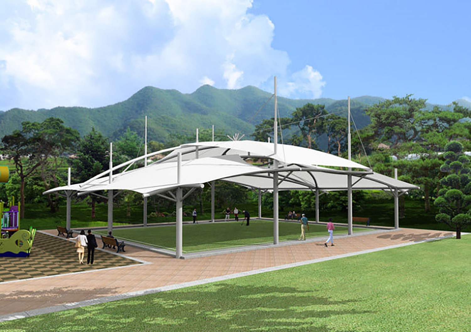 게이트볼장 지붕막 설치 공사 추진