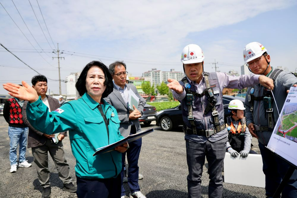 김행금 천안시의장이 주민 민원이 제기된 지역 현장을 살펴보고 있다. (천안시의회 제공)