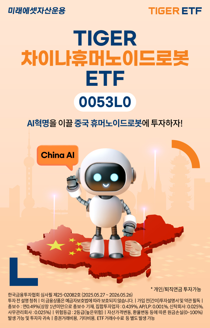 미래에셋, ‘TIGER 차이나휴머노이드로봇 ETF’ 신규 상장