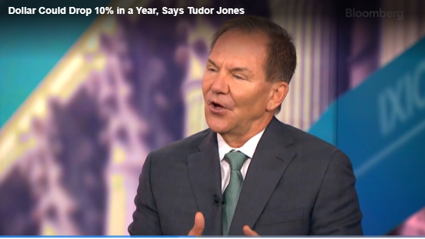 (상보) 폴 튜더 존스 “내년 달러화 가치 10% 급락할 듯"