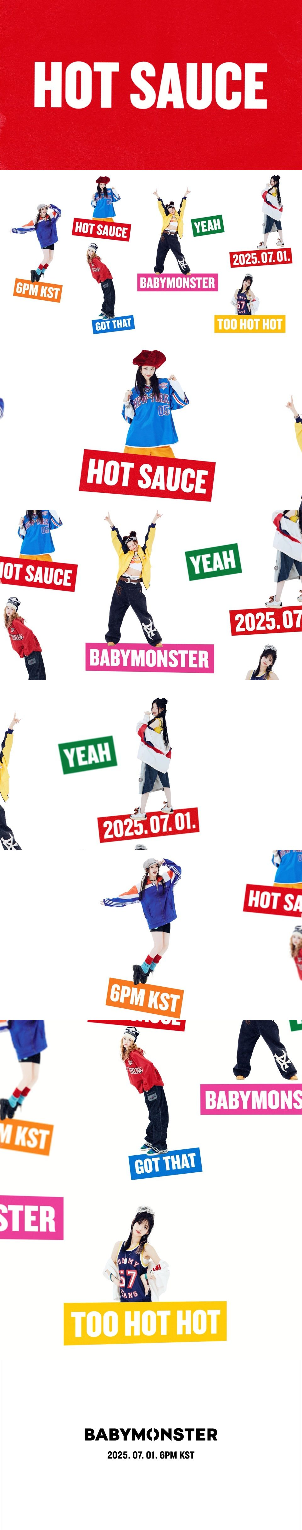 베이비몬스터, 신곡 'HOT SAUCE' 반주 음악 티저 첫 공개…'강렬' 중독성