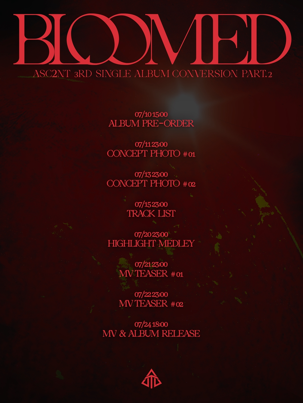 어센트, 신보 'Conversion Part.2 BLOOMED' 타임테이블 공개…다양한 티징 콘텐츠 예고