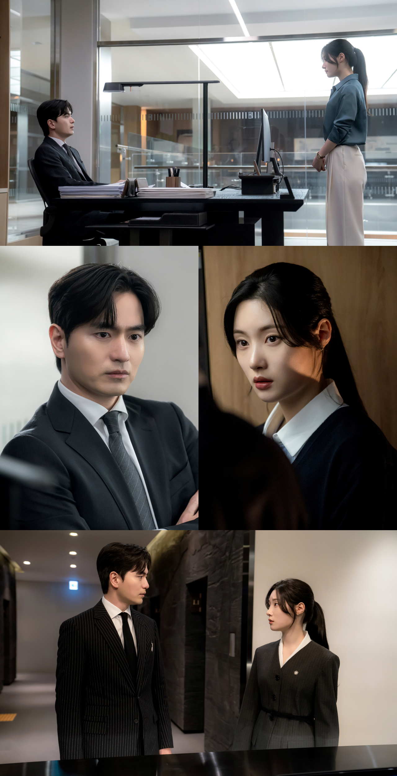 ‘에스콰이어’ FM 상사 이진욱 X 당찬 신입 정채연, 상반된 온도 차 담긴 투샷 스틸 공개