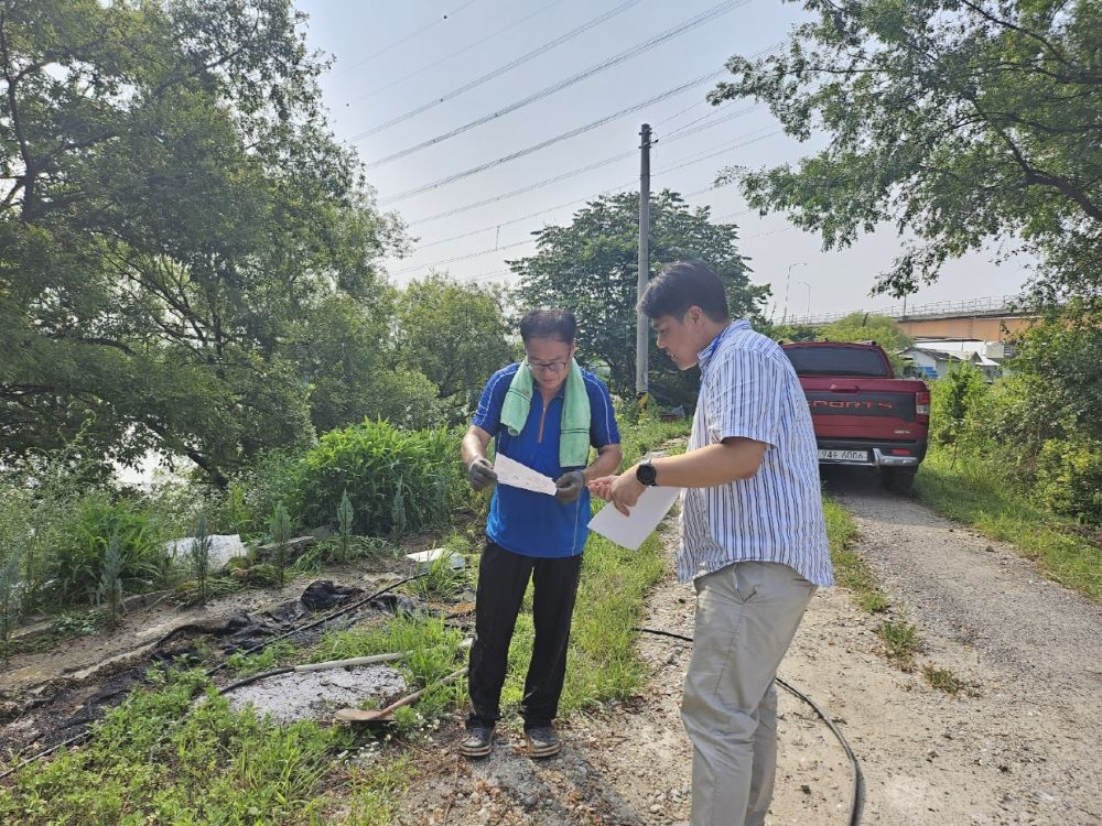 아산시가 자율방재단과 함께 폭염대비 예방활동을 진행했다.