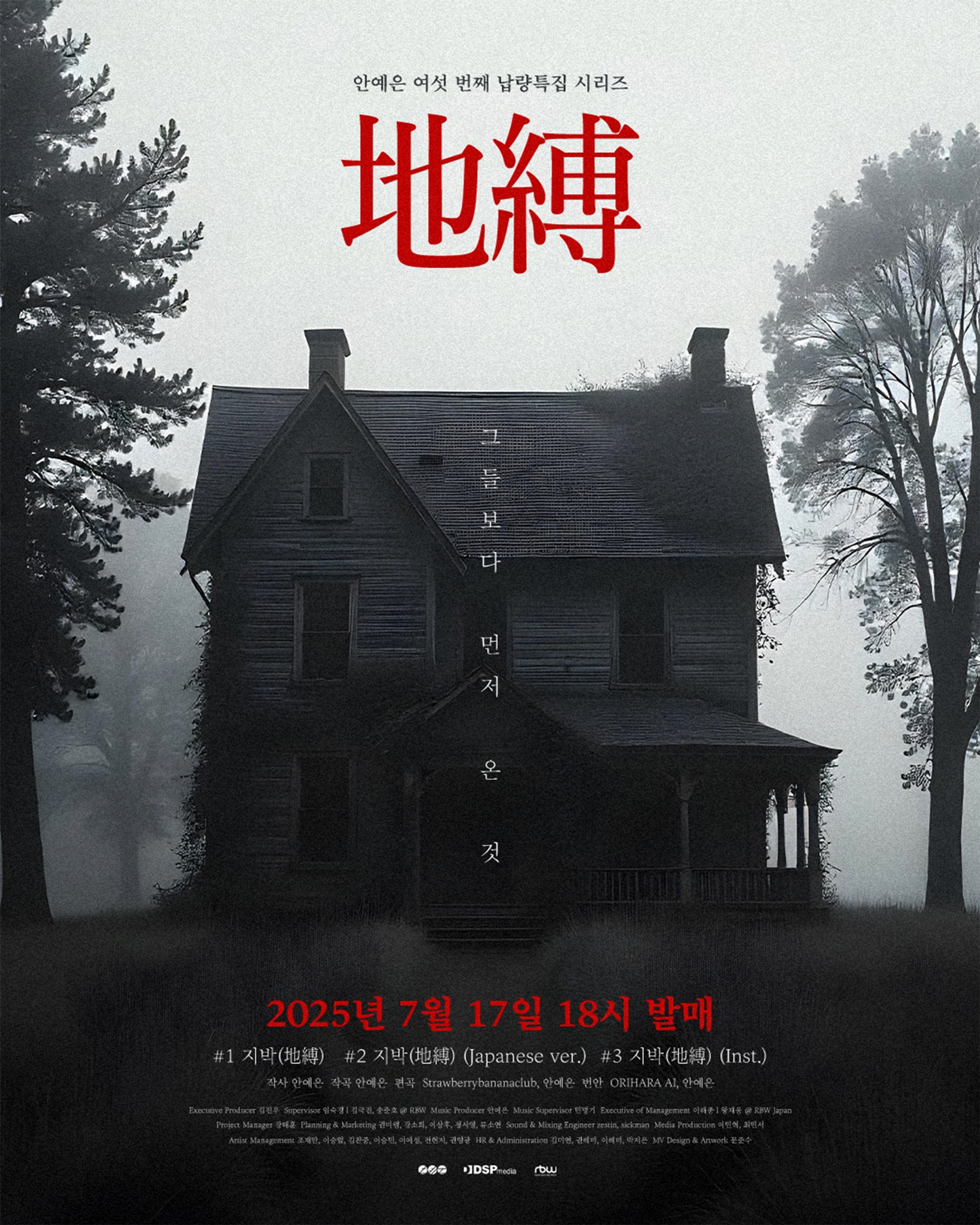 안예은, 17일 여섯 번째 납량특집 시리즈 '지박 (地縛)' 발매…릴리즈 포스터 공개