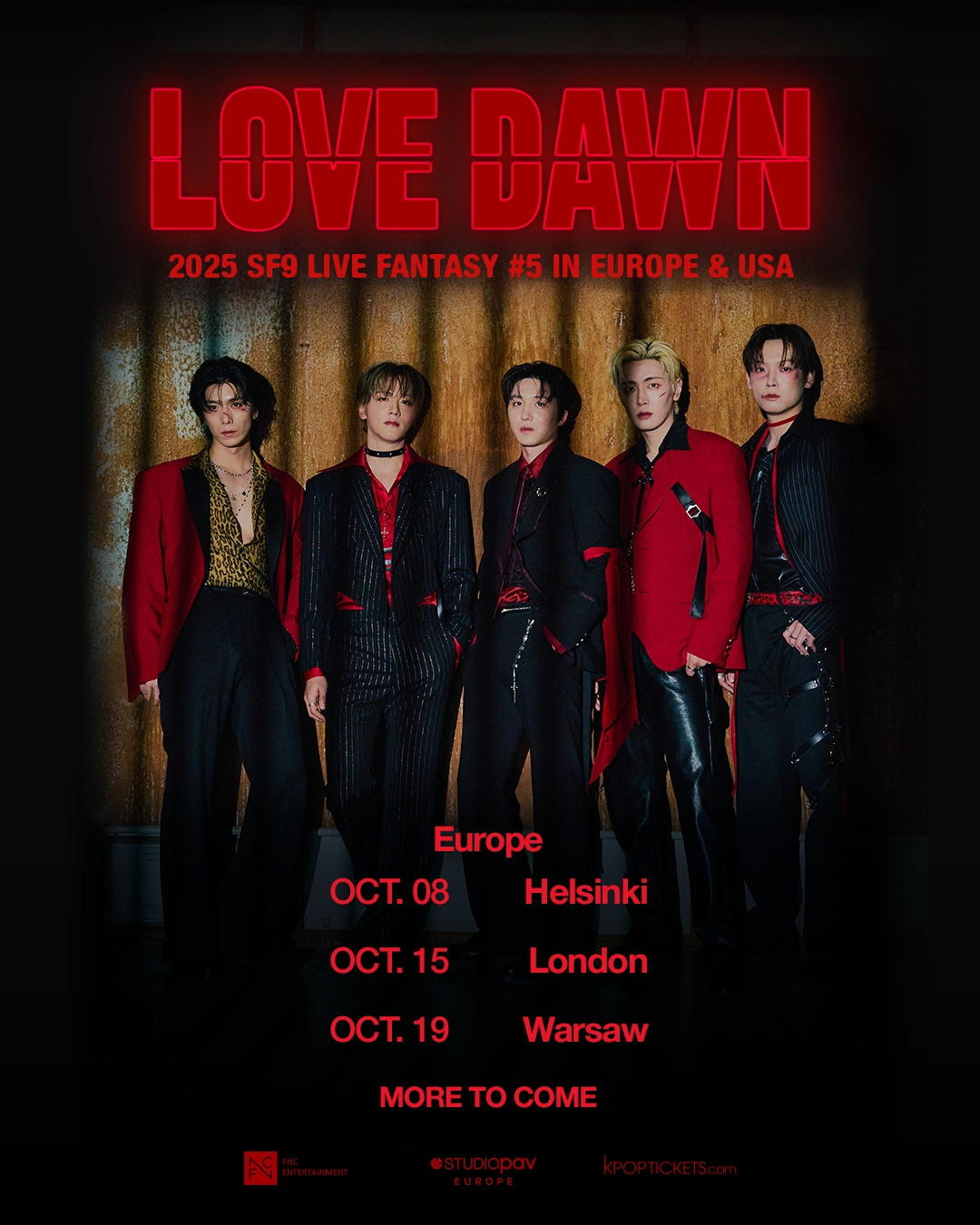 SF9, 유럽·미주 투어 ‘LOVE DAWN’ 개최…글로벌 대장정 돌입