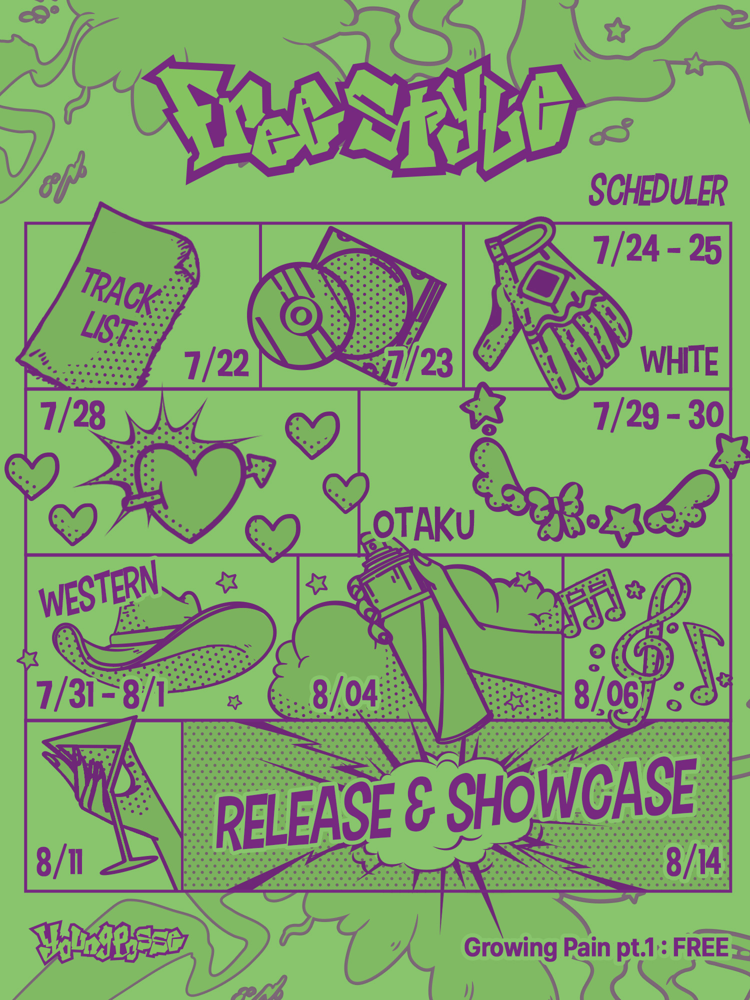 영파씨, 네 번째 EP 'Growing Pain pt.1 : FREE' 스케줄러 공개…키치한 컬러감