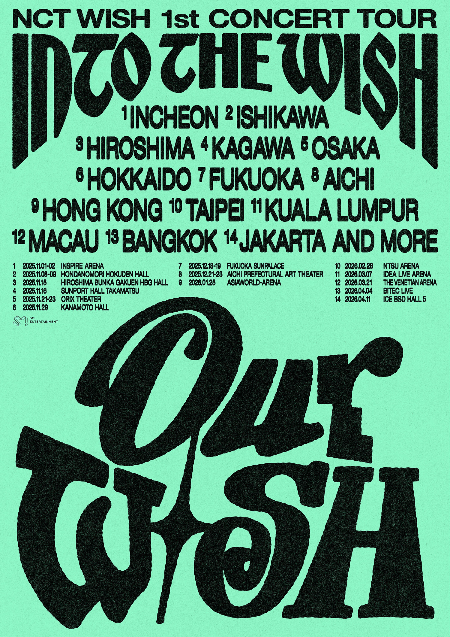 NCT WISH, 첫 단독 콘서트 투어 개최…14개 지역 확정