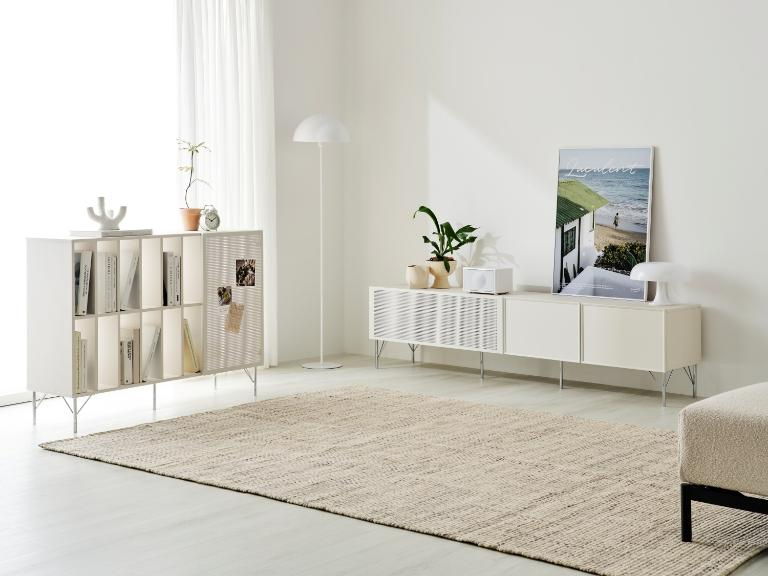 아카이브 오픈수납장, 거실장_ 화이트 컬러