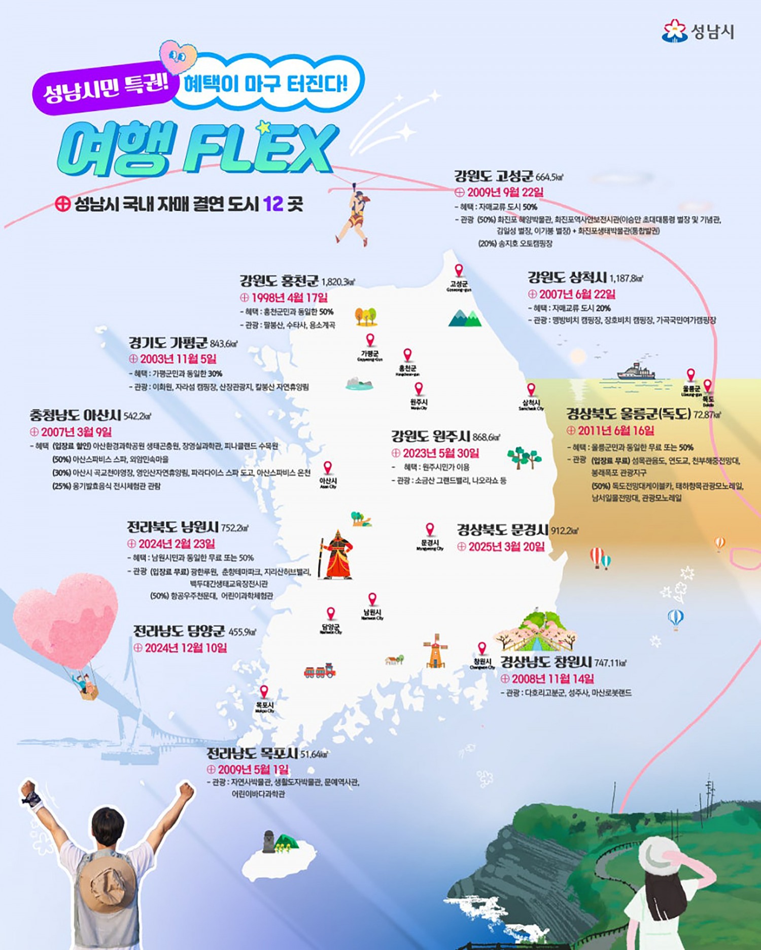 여름휴가 자매도시 관광지 할인 혜택 포스터