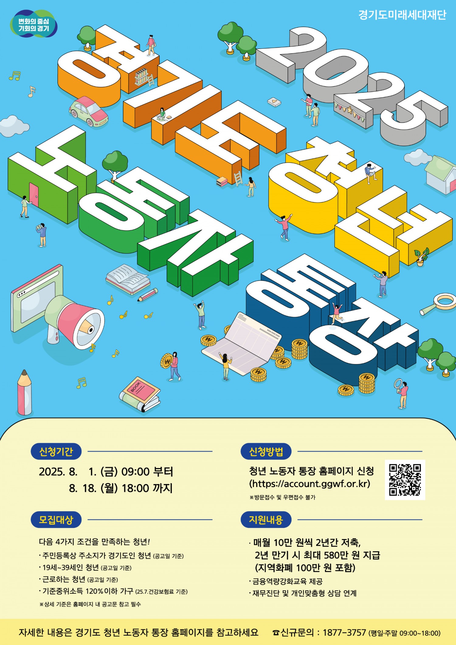 경기도 청년 노동자 통장 포스터