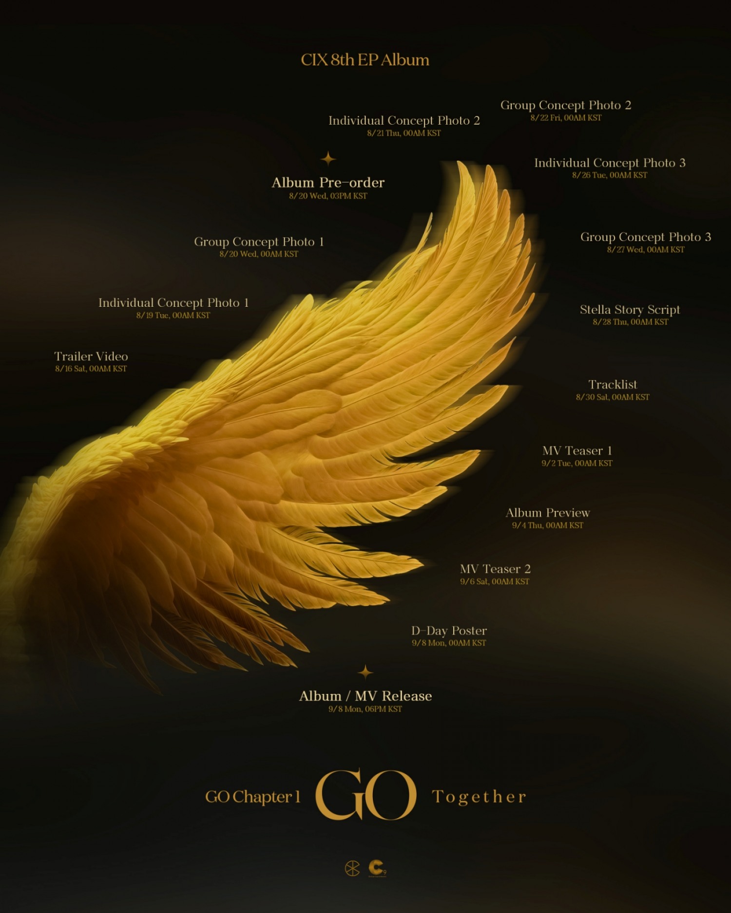 CIX, 내달 8일 8th EP 발매 확정…타임테이블 이미지 공개
