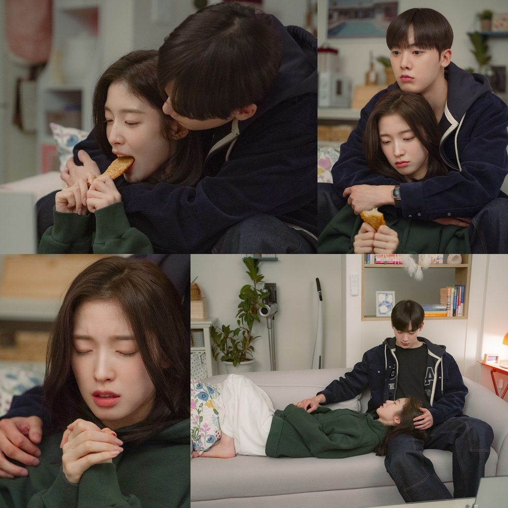 ‘내 여자친구는 상남자’ 윤산하X아린, 재은 커플의 다정 백허그+스윗 무릎베개 포착…설렘 지수 무한 상승