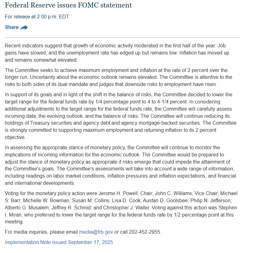 자료: 연준 성명서, 출처: 연준