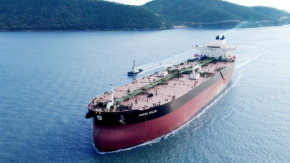 ▲대한조선이 건조한 15만 7천 톤 급 수에즈막스급(Suezmax)원유운반선 동형선의 모습