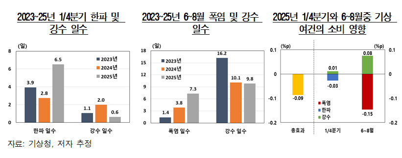 올해 1분기 한파와 여름철 폭염, 연간 민간소비 증가율 0.18%p 낮춰 - 한은