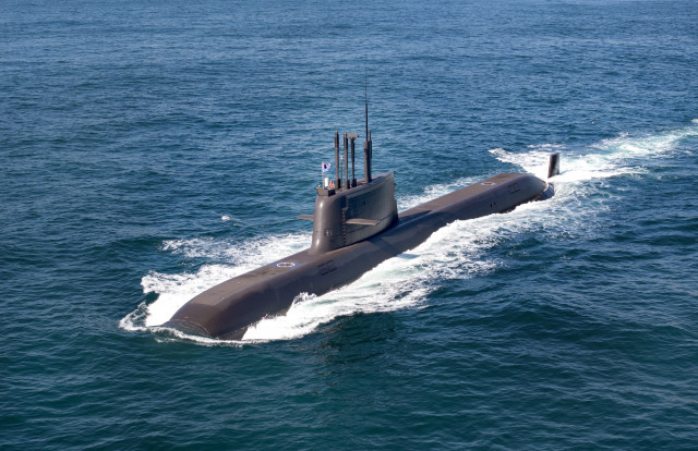 HD현대중공업이 지난해 4월 대한민국 해군에 인도한 3000톤급 최신예 잠수함, 신채호함