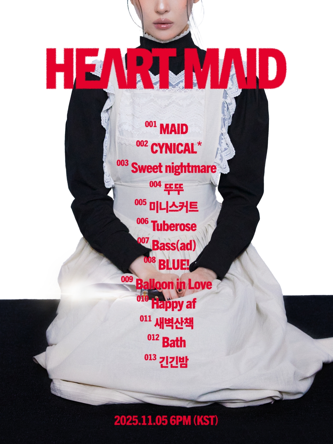 선미, 첫 정규 앨범 ‘HEART MAID’ 트랙리스트 공개…타이틀곡은 ‘CYNICAL’