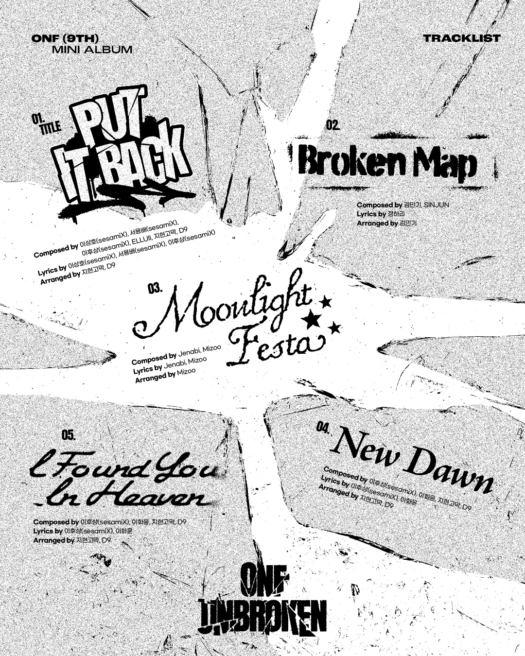 온앤오프, 미니 9집 앨범 트랙리스트 공개…타이틀곡은 ‘Put It Back’