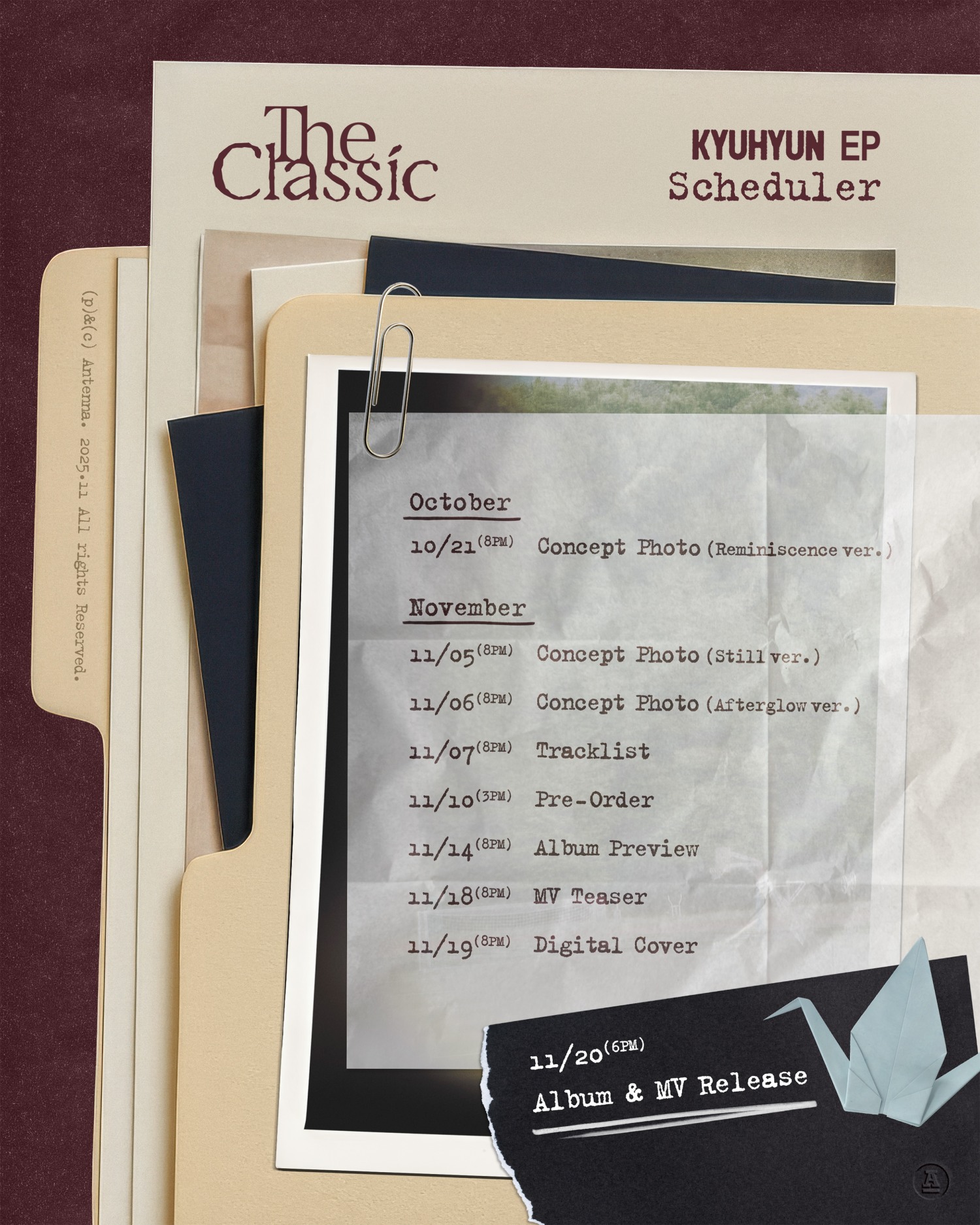 규현, EP ‘The Classic’ 스케줄러 공개…'발라드 정공법' 예고
