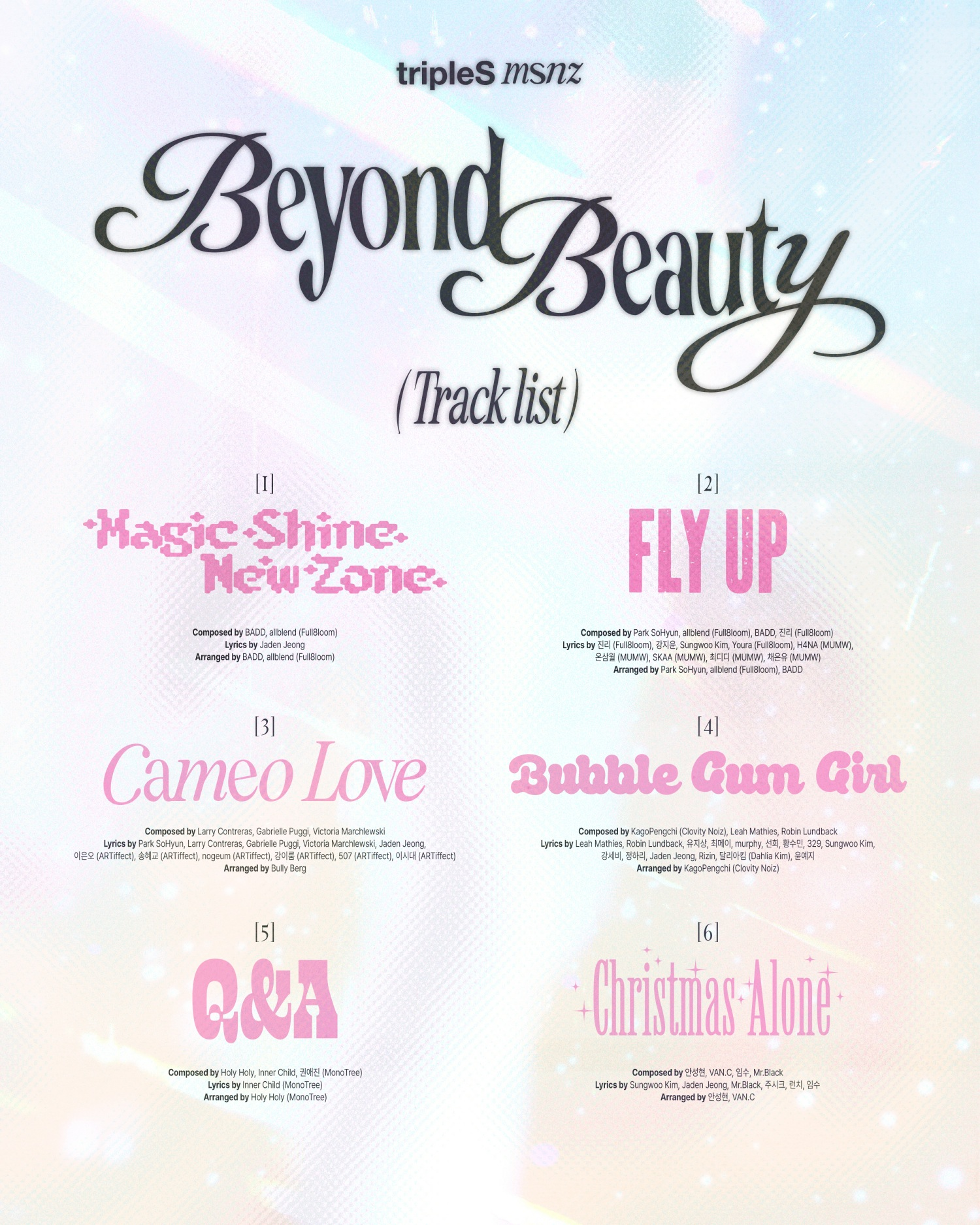 트리플에스 미소녀즈의 새로운 유전자, 두근두근 ‘비욘드 뷰티’ 트랙리스트 공개