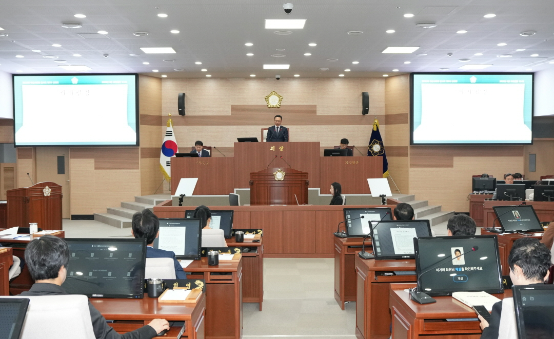 지난 제262회 아산시의회 임시회 제6차 본회의 전경 (아산시의회 제공)