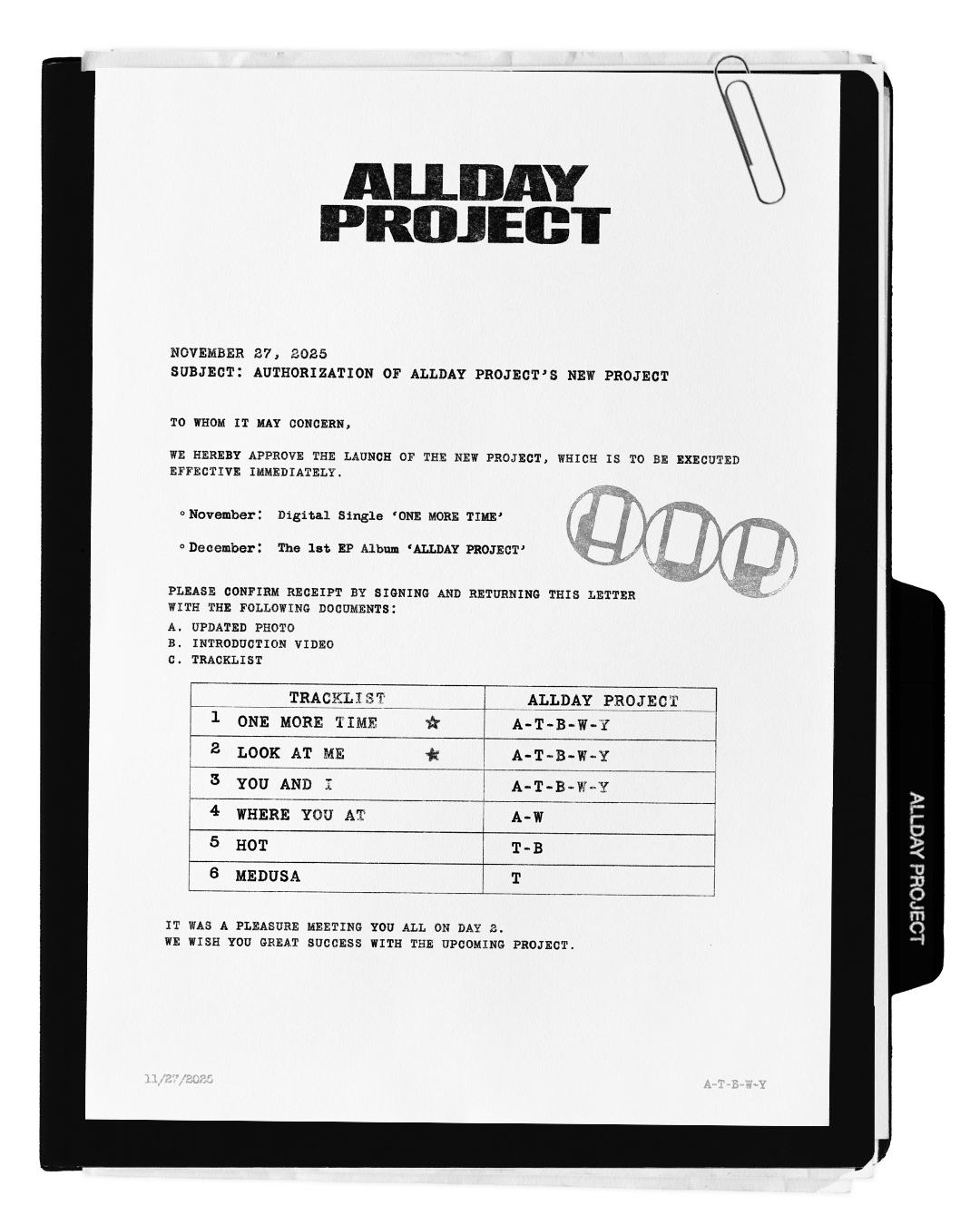 올데이 프로젝트, 내달 8일 첫 EP ‘ALLDAY PROJECT’ 발매…새 프로젝트로 본격 컴백