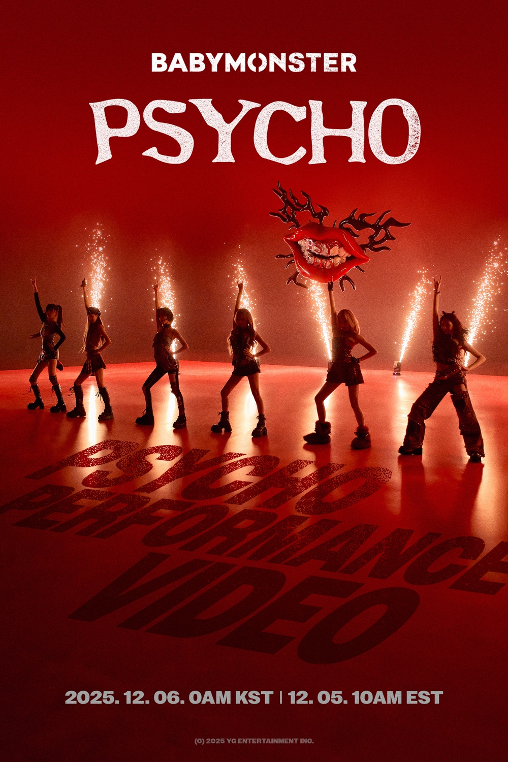 베이비몬스터, ‘PSYCHO’ 퍼포먼스 비디오 6일 공개…압도적인 스케일 예고